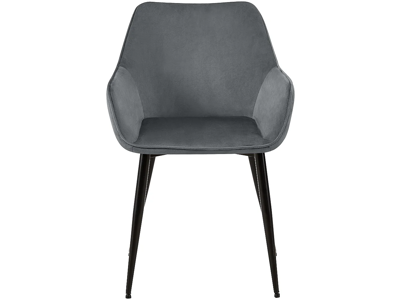 chaises avec accoudoirs - Velours - Gris foncé - Luena