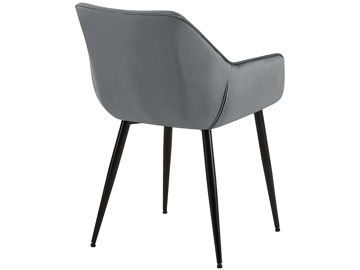 chaises avec accoudoirs - Velours - Gris foncé - Luena