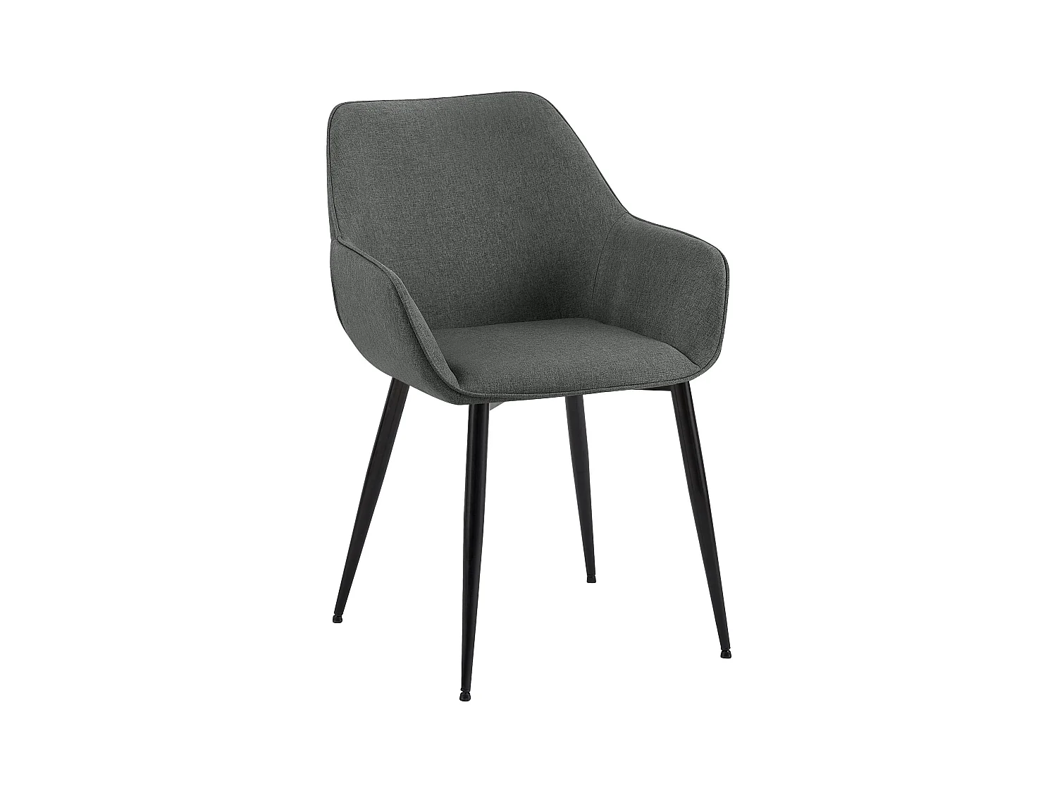 chaises avec accoudoirs - Tissu - Gris foncé - Luena