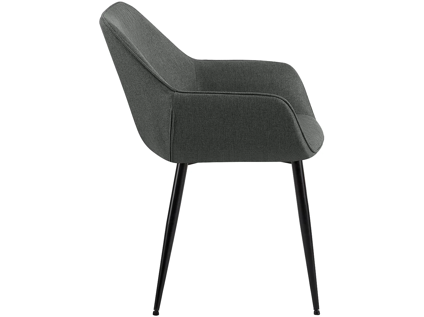 chaises avec accoudoirs - Tissu - Gris foncé - Luena
