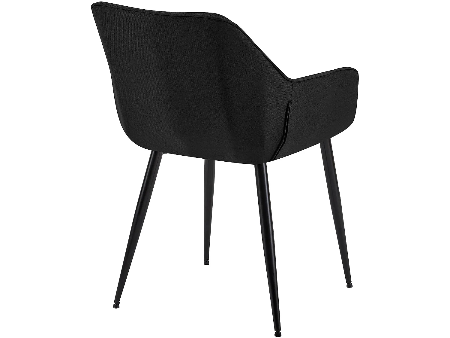 Lot de 2  chaises avec accoudoirs - Tissu - Noir - Luena