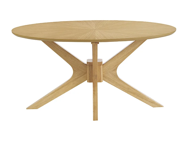 Ovaler Couchtisch aus hellem Eichenholz L90 cm DIELLI