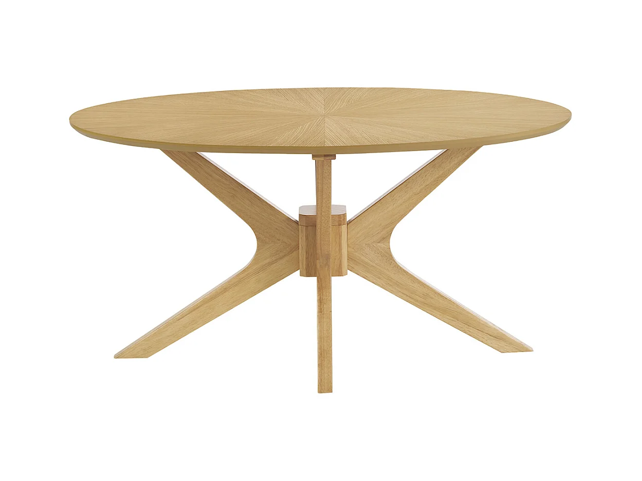 Table basse ovale bois clair chêne L90 cm DIELLI