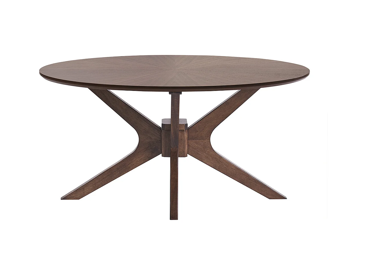 Table basse ovale bois foncé noyer L90 cm DIELLI