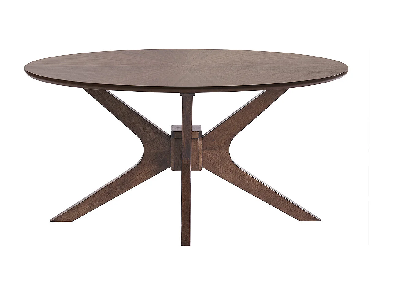 Table basse ovale bois foncé noyer L90 cm DIELLI