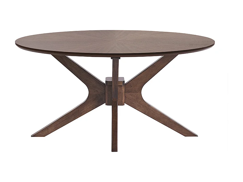 Table basse ovale bois foncé noyer L90 cm DIELLI