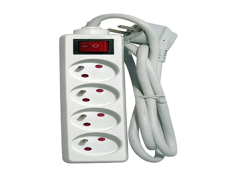 Multiprise 4x16A + interrupteur - 1,5 m - Blanc - Chacon