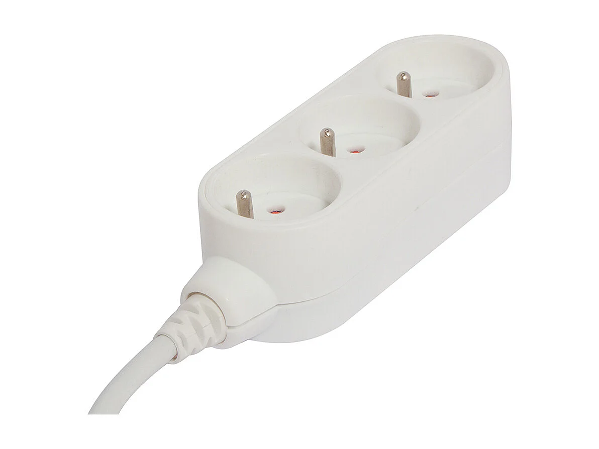 Bloc multiprise Design 3x16A 1,5m - blanc - Chacon