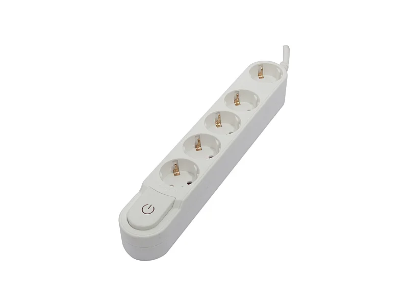 Multiprise Design Schuko 5x16A - 1,5 m - Blanc - Chacon