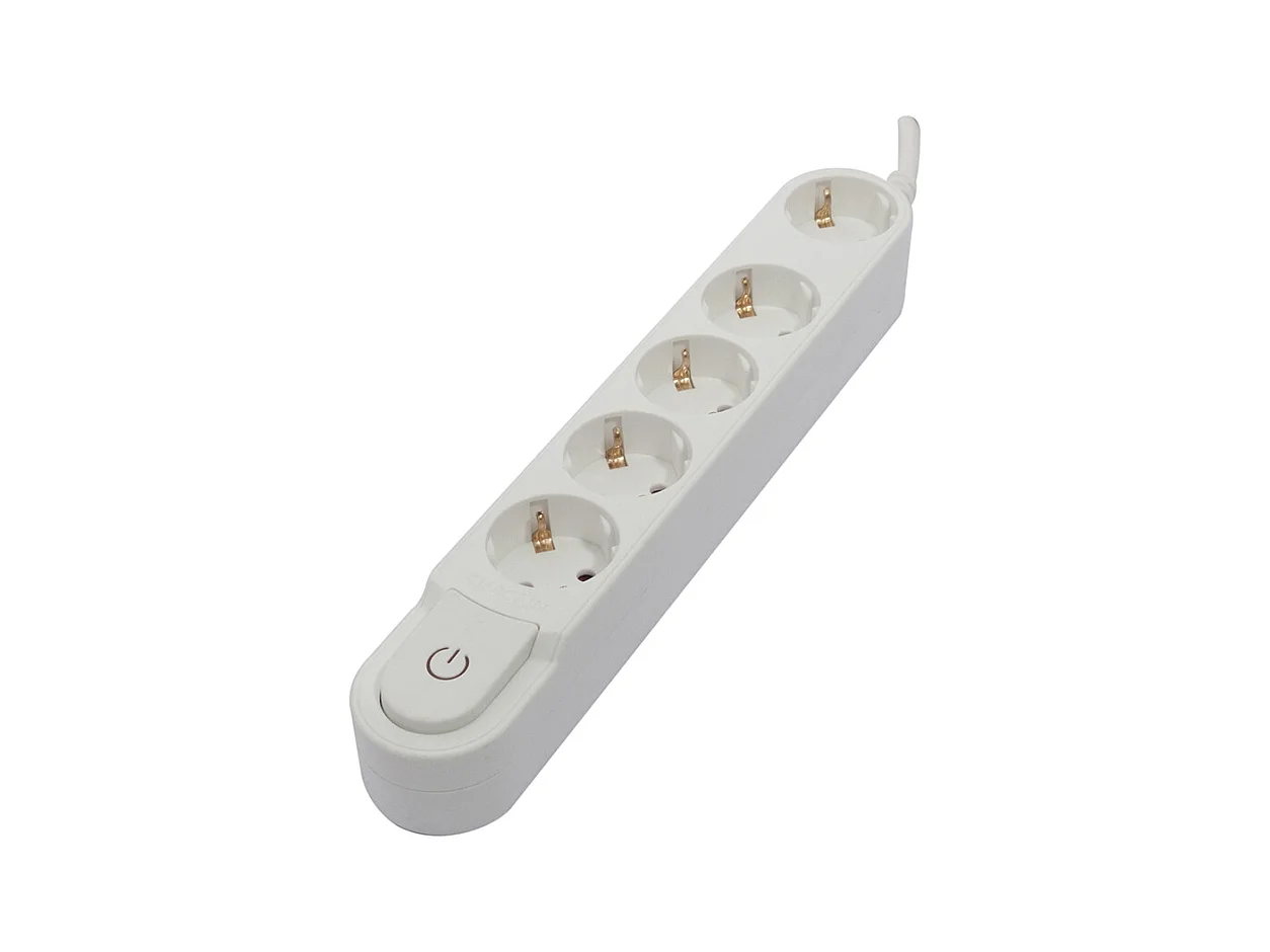 Multiprise Design Schuko 5x16A - 1,5 m - Blanc - Chacon