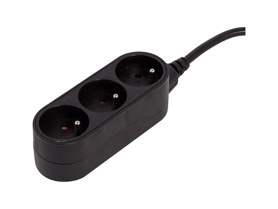 Bloc multiprise Design 3x16A 0,5m - Noir - Chacon