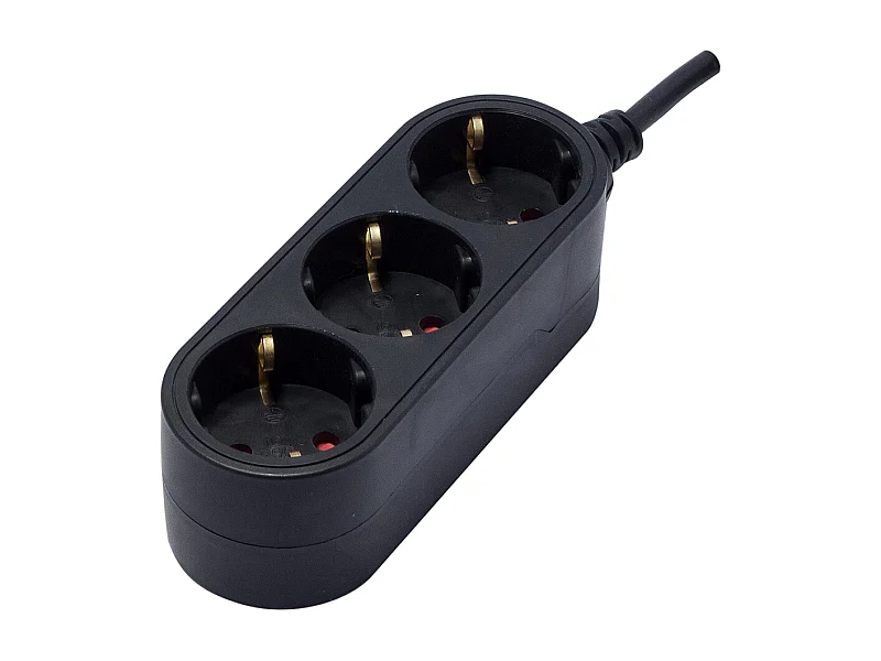 Bloc multiprise Schuko 3x16A - Noir - Chacon
