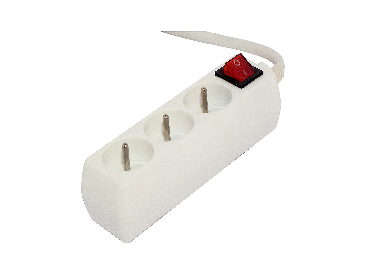 Bloc multiprise 3x16A + interrupteur - 1,5 m - Blanc - Chacon