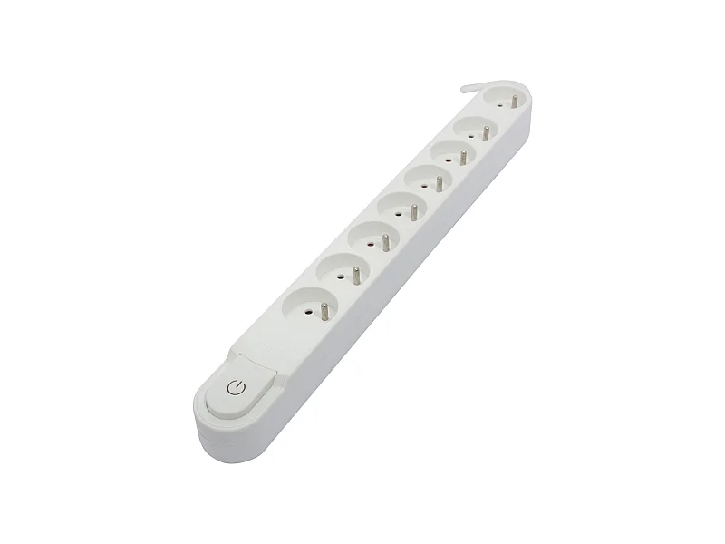 Bloc multiprise interr. 8x16A 5m - Blanc - Chacon