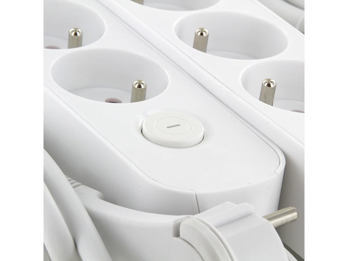 Lot de 2 blocs multiprises 4x16A + interrupteur - 1,5m - Chacon