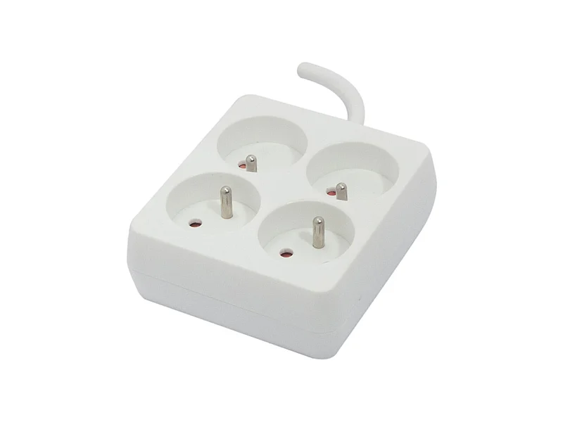 Bloc multiprise carré 4x16A 3m - Blanc - Chacon