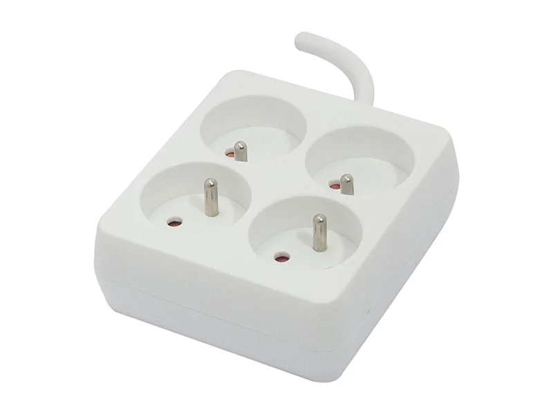 Bloc multiprise carré 4x16A 3m - blanc - Chacon