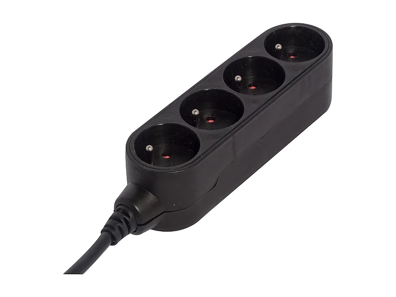 Bloc multiprise Design 4x16A 1,5m - Noir - Chacon