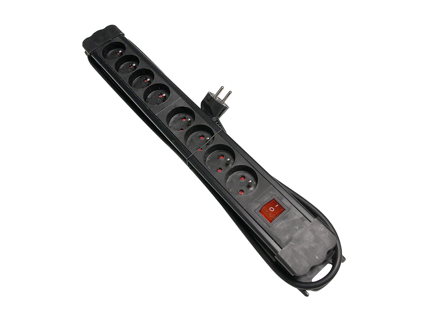 Multiprise 8x16A + interrupteur - 1,5 m - Noir - Chacon