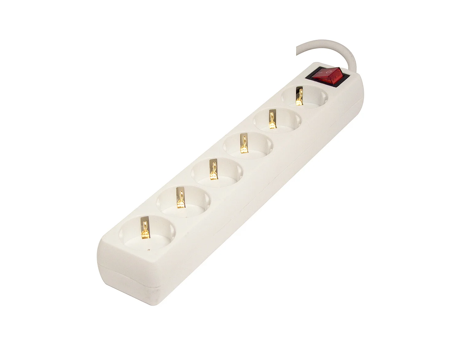 Multiprise 6x16 A + interrupteur - 3 m - Blanc - Chacon
