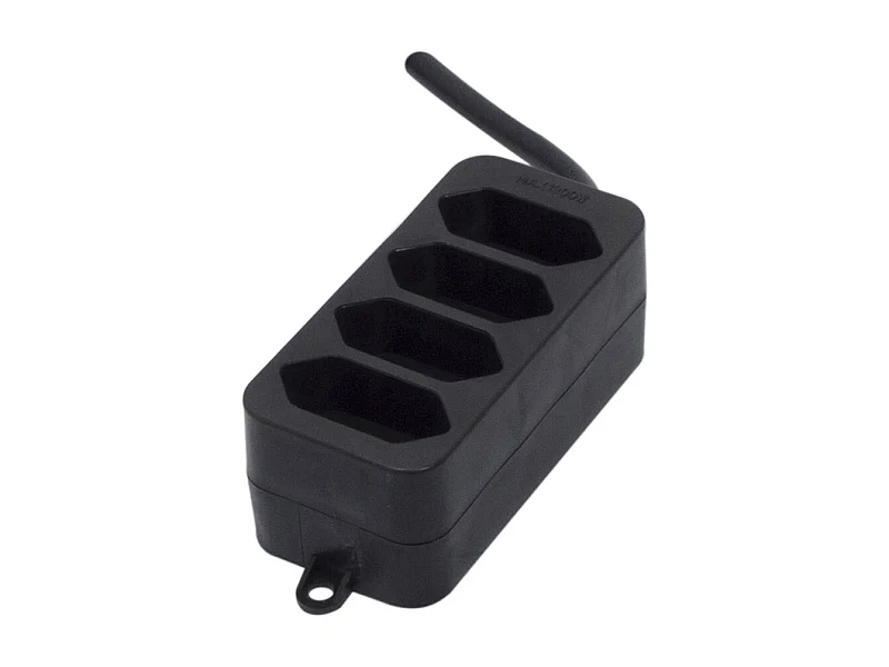 Multiprise type EUR 4x2,5A - 1,5 m - Noir - Chacon