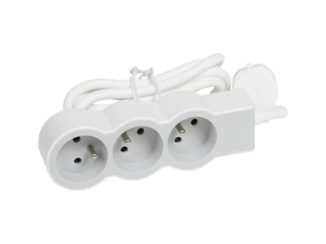 Rallonge multiprise extra-plate 3 prises avec terre 1,5 m - Legrand