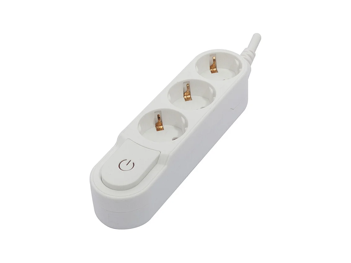 Multiprise Design Schuko 3x16A - 1,5 m - Blanc - Chacon