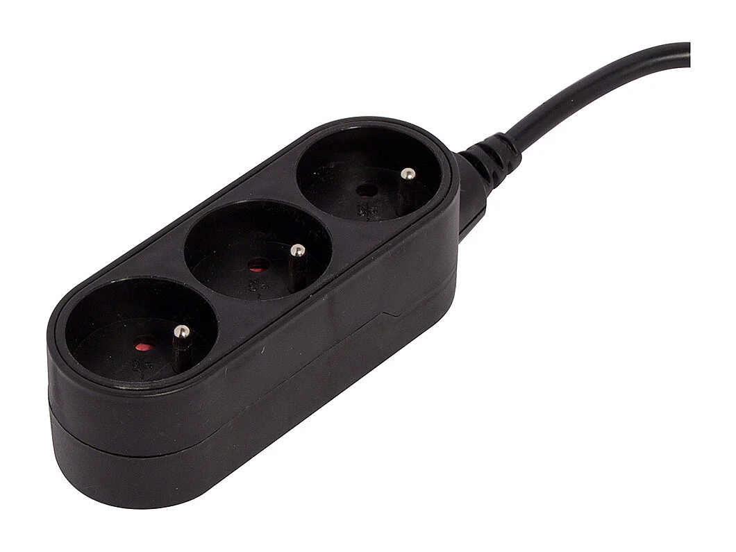 Bloc multiprise Design 3x16A 1,5m - noir - Chacon