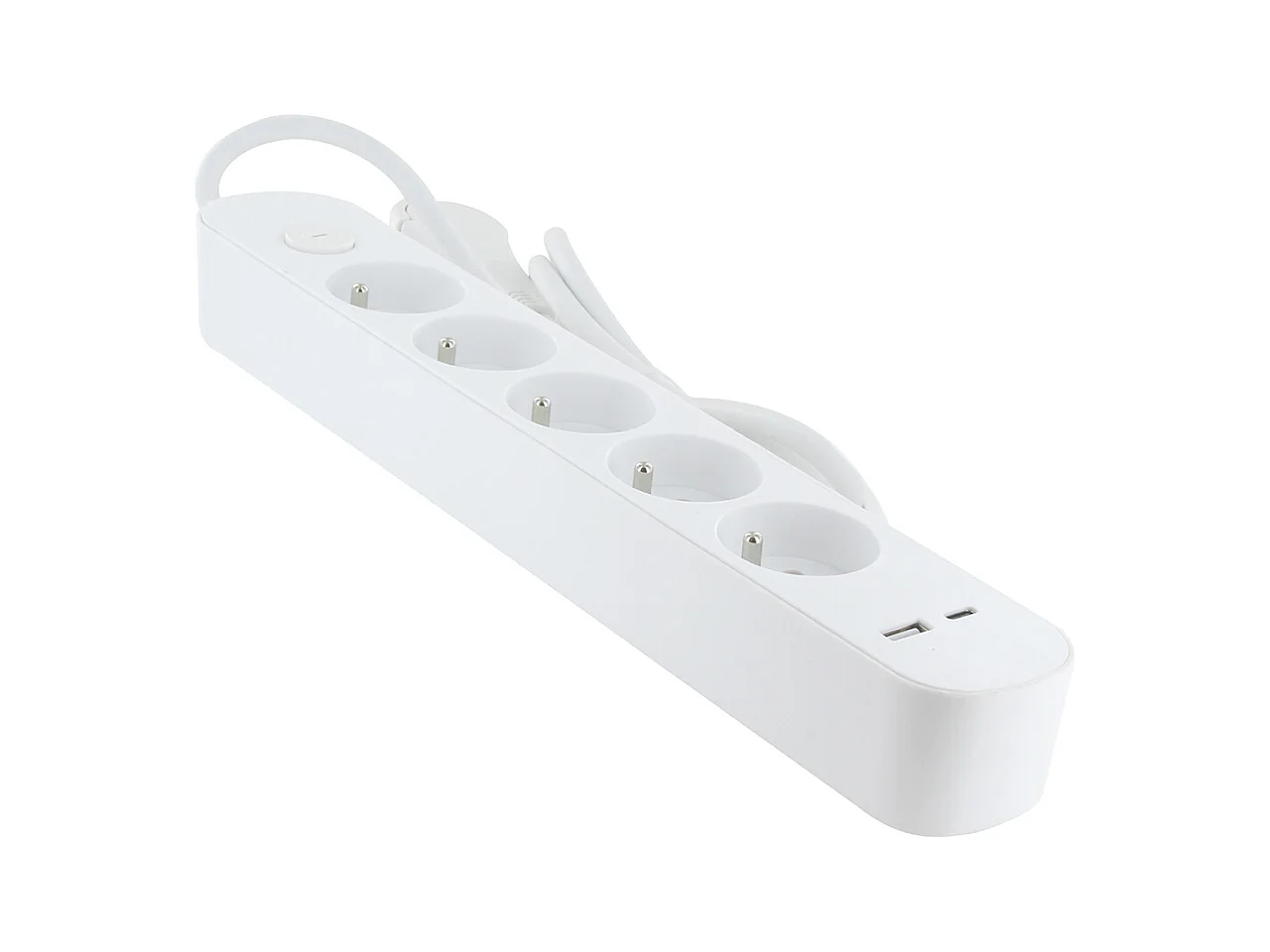 Bloc multiprise 5x16A USB-A+USB-C - câble 1,5m - Chacon