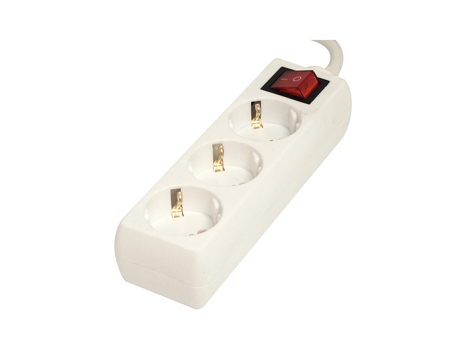 Multiprise Schuko 3x16A + interrupteur 3m - Blanc - Chacon