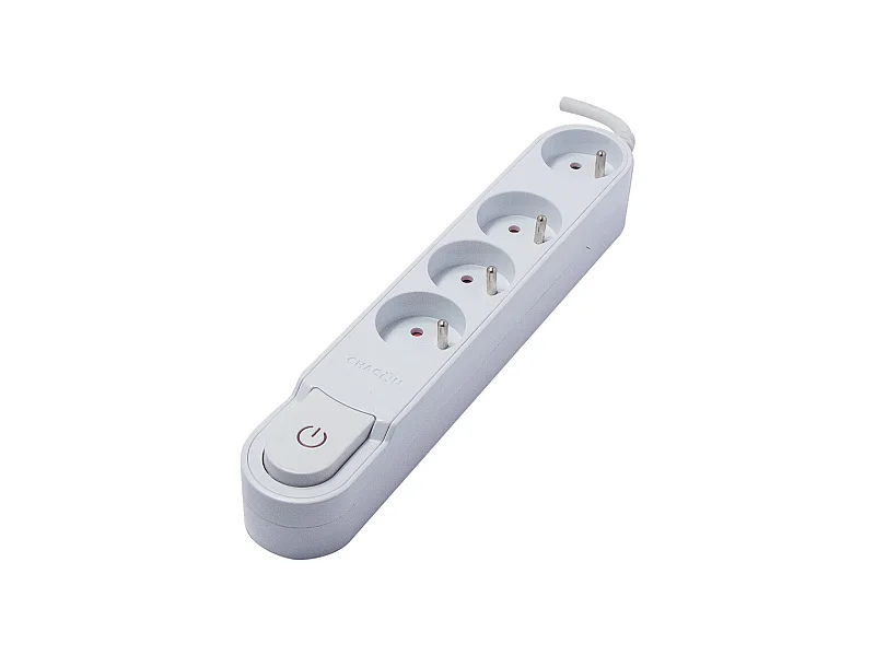 Bloc multiprise Design 4x16A 1,5 m - Blanc - Chacon