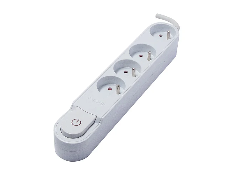 Bloc multiprise Design 4x16A 1,5 m - Blanc - Chacon