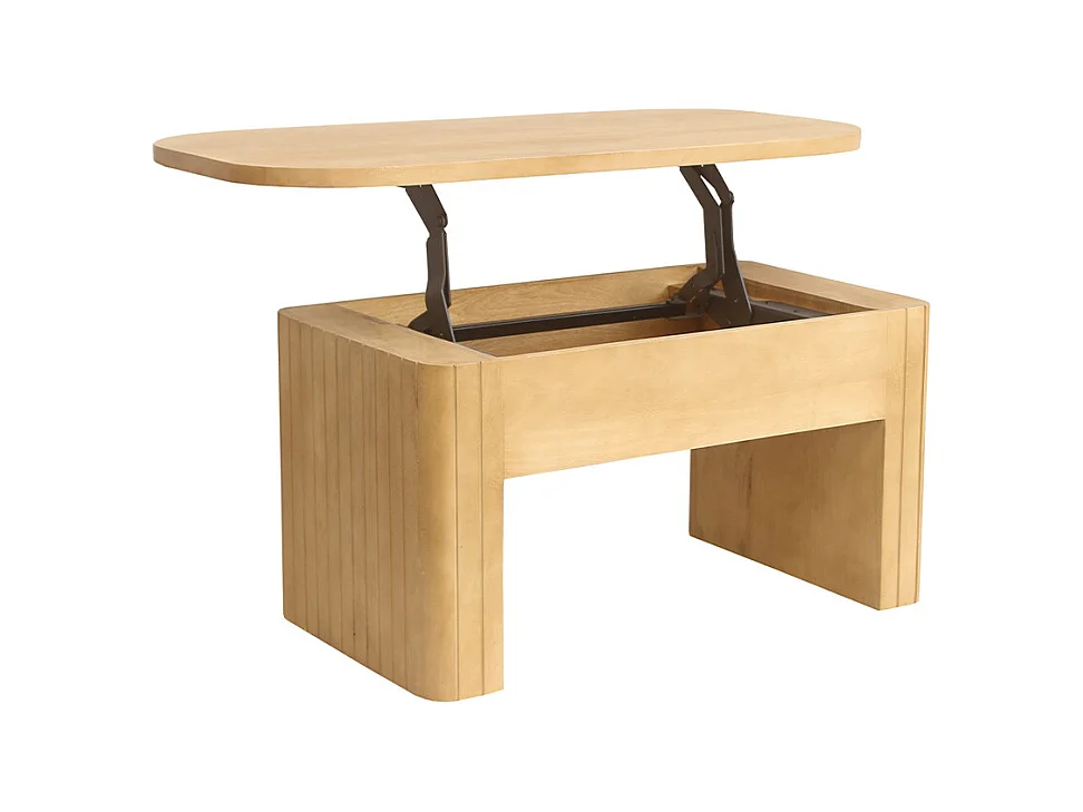 Table basse relevable rectangulaire bois manguier massif L100 cm LATIGO