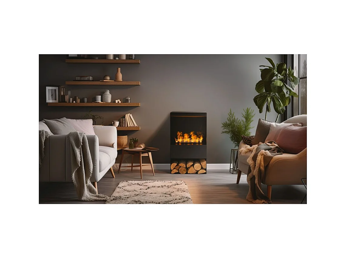 Planika - Cheminée à vapeur d'eau avec effet de flamme réaliste et technologie Optimyst, télécommande, design moderne