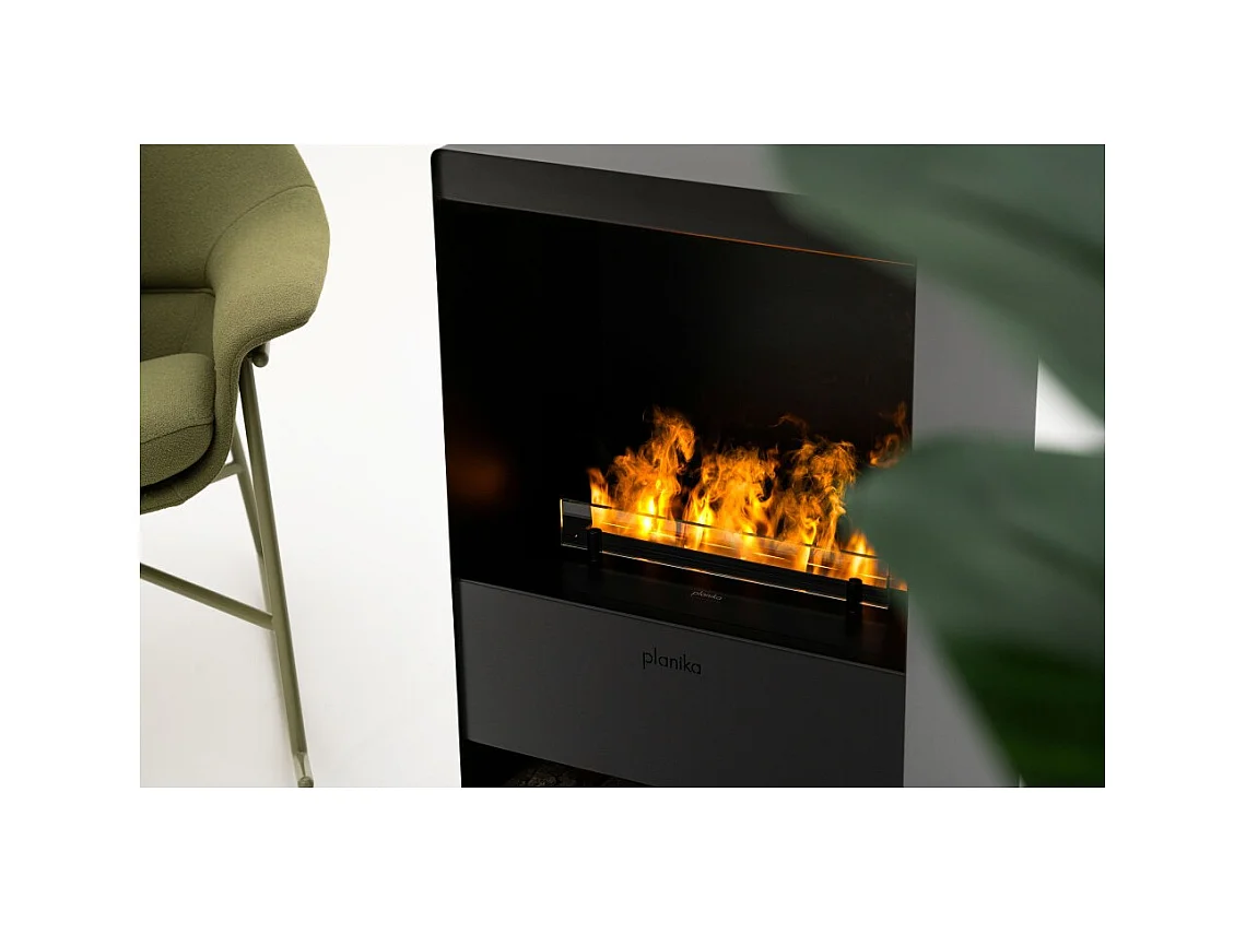 Planika - Cheminée à vapeur d'eau avec effet de flamme réaliste et technologie Optimyst, télécommande, design moderne