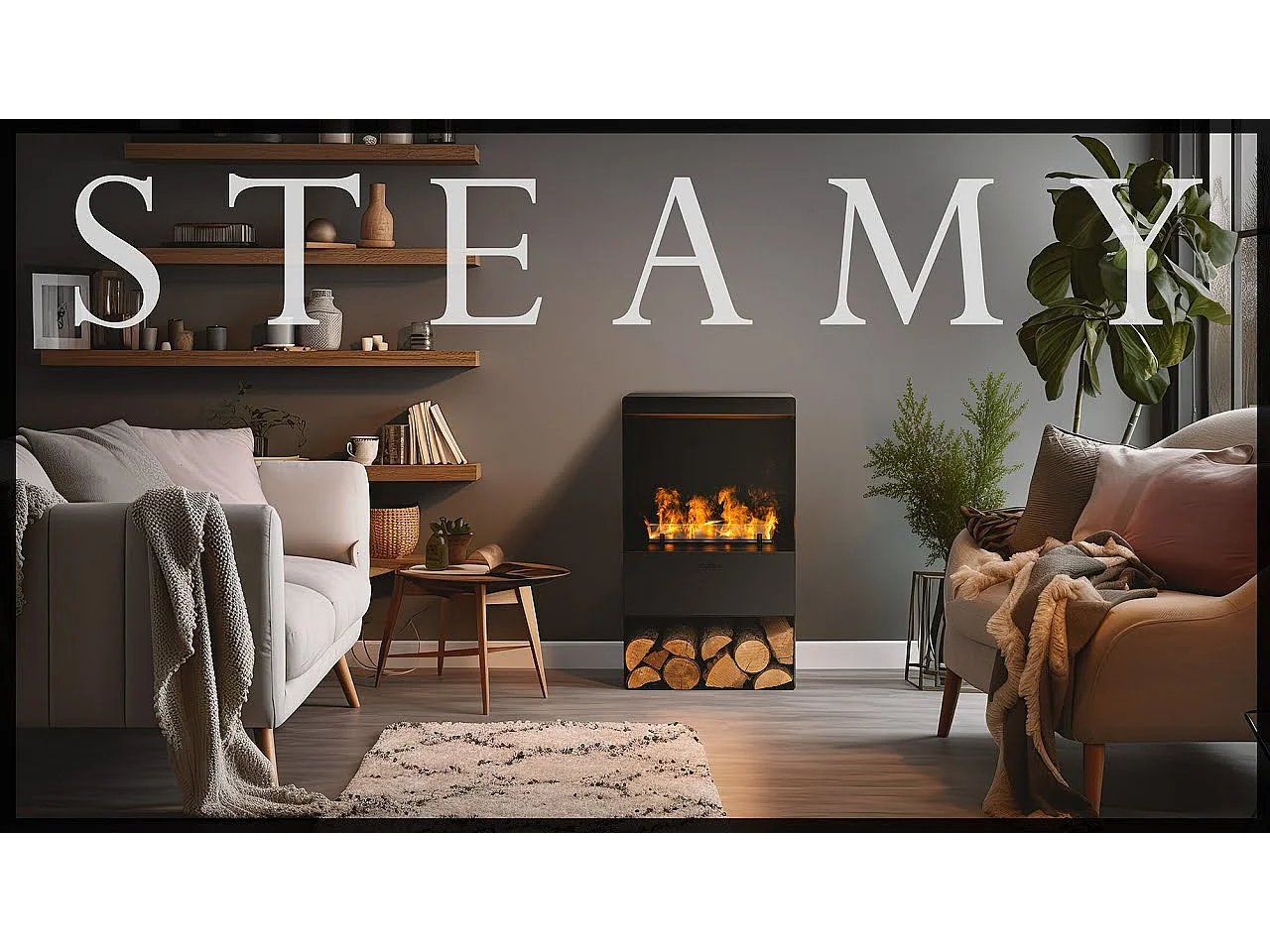 Planika - Stomende waterdamphaard met realistisch vlameffect en Optimyst-technologie, afstandsbediening, modern design