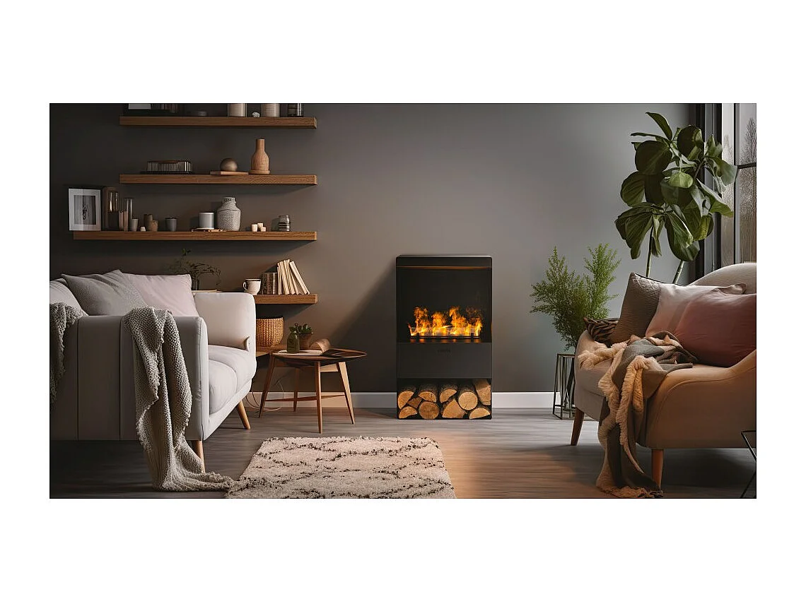 Planika - Stomende waterdamphaard met realistisch vlameffect en Optimyst-technologie, afstandsbediening, modern design