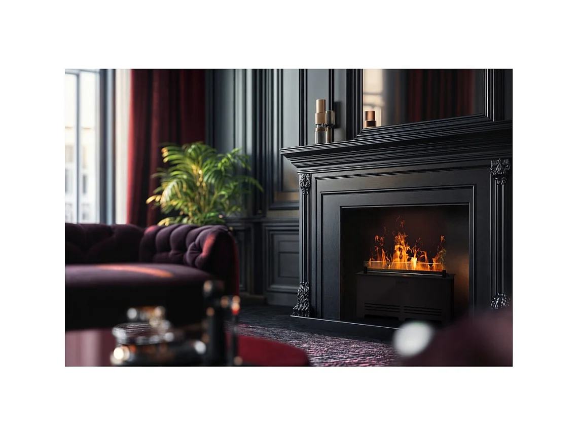 Planika - Brûleur à vapeur d'eau trouble avec effet de flamme réaliste et technologie Optimyst, télécommande, design moderne