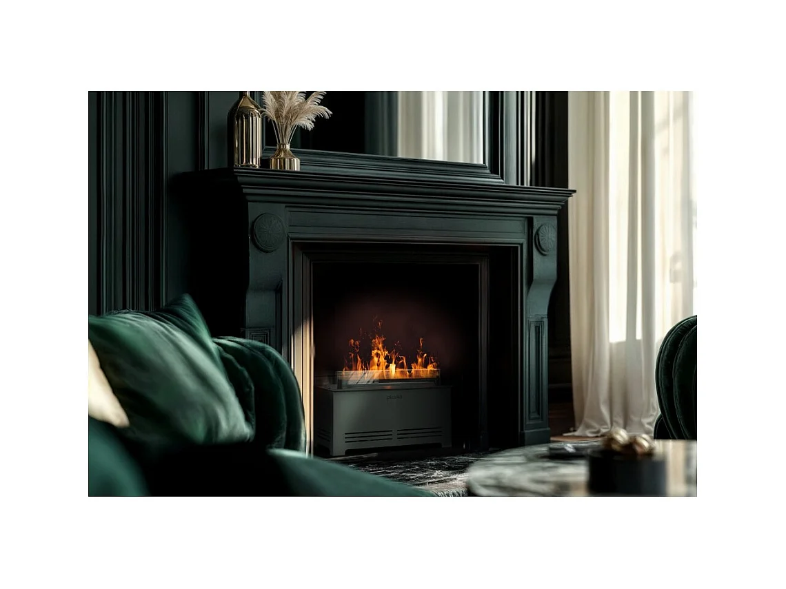 Planika - Brûleur à vapeur d'eau trouble avec effet de flamme réaliste et technologie Optimyst, télécommande, design moderne