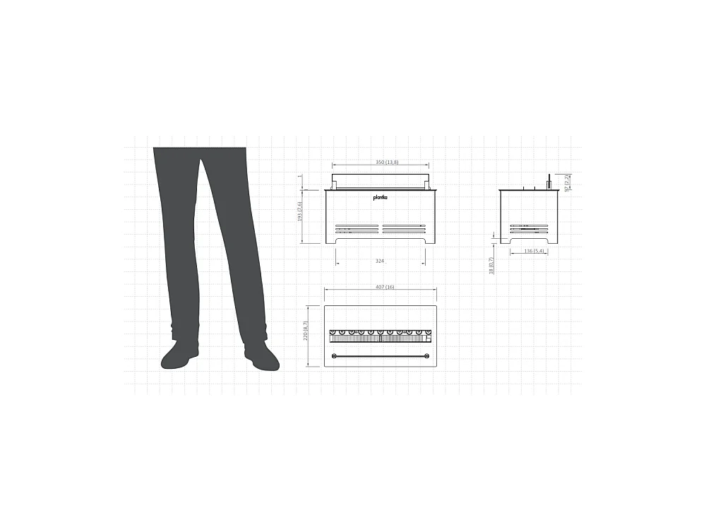 Planika - Brûleur à vapeur d'eau trouble avec effet de flamme réaliste et technologie Optimyst, télécommande, design moderne