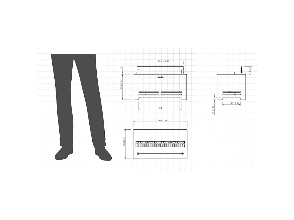 Planika - Troebele waterdampbrander met realistisch vlameffect en Optimyst-technologie, afstandsbediening, modern design