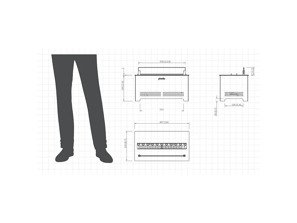 Planika - Brûleur à vapeur d'eau trouble avec effet de flamme réaliste et technologie Optimyst, télécommande, design moderne