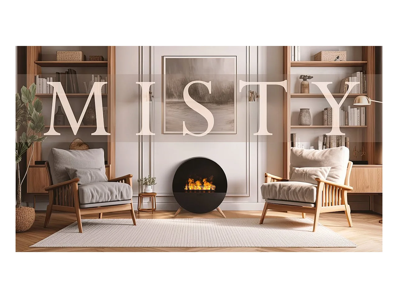 Planika - Cheminée à vapeur d'eau brumeuse avec effet de flamme réaliste et technologie Optimyst, télécommande, design moderne