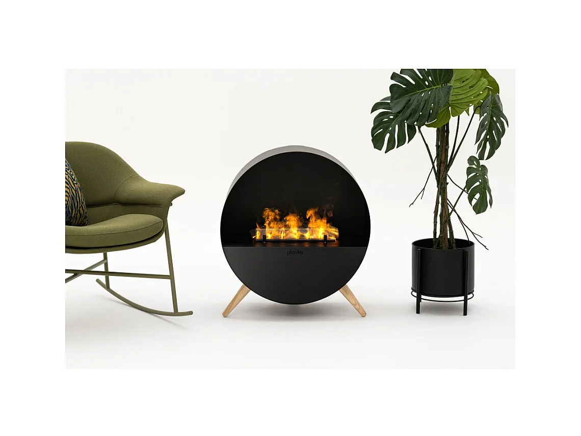 Planika - Cheminée à vapeur d'eau brumeuse avec effet de flamme réaliste et technologie Optimyst, télécommande, design moderne