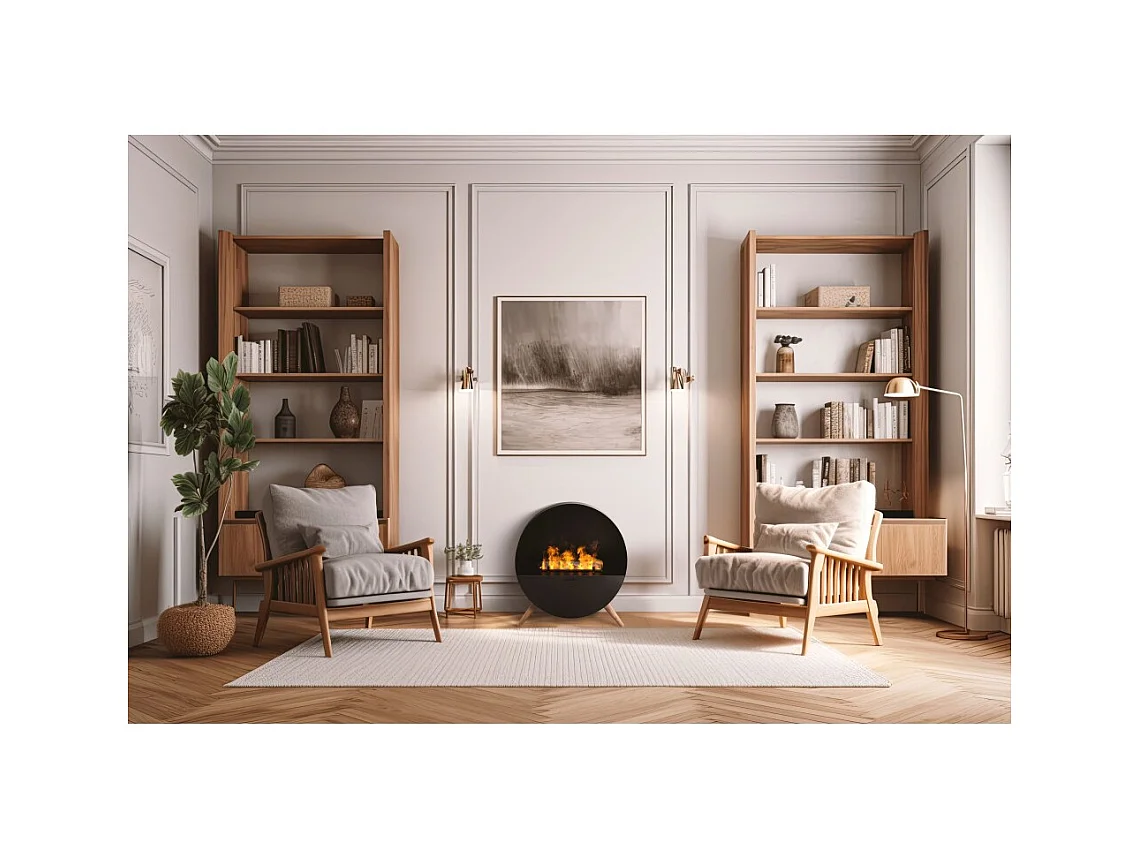 Planika - Cheminée à vapeur d'eau brumeuse avec effet de flamme réaliste et technologie Optimyst, télécommande, design moderne