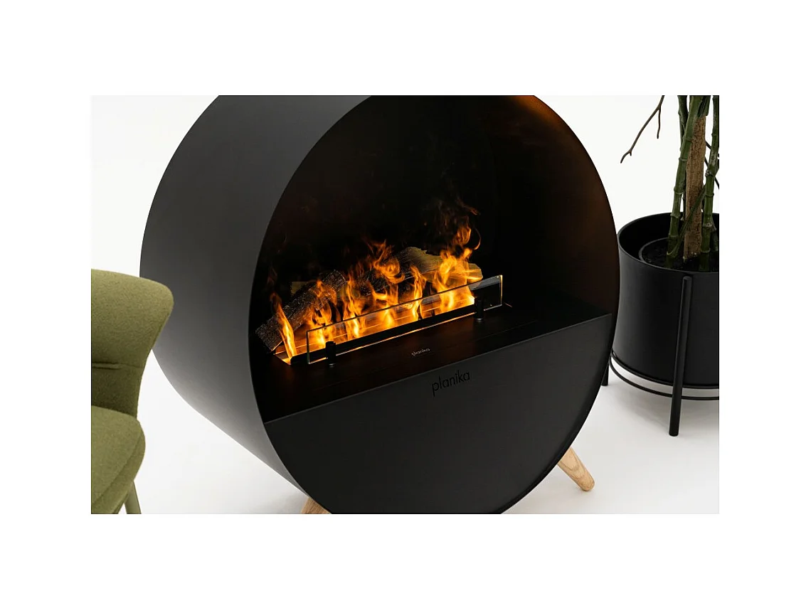 Planika - Cheminée à vapeur d'eau brumeuse avec effet de flamme réaliste et technologie Optimyst, télécommande, design moderne