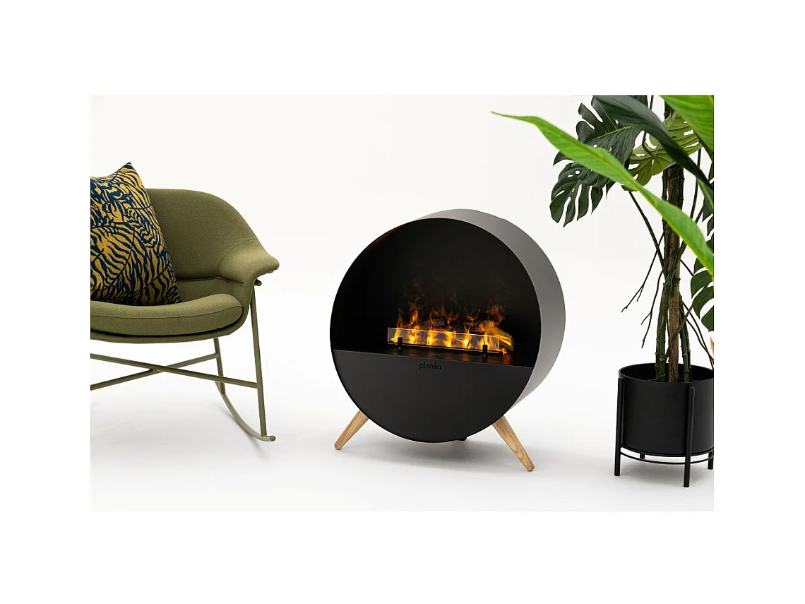 Planika - Cheminée à vapeur d'eau brumeuse avec effet de flamme réaliste et technologie Optimyst, télécommande, design moderne