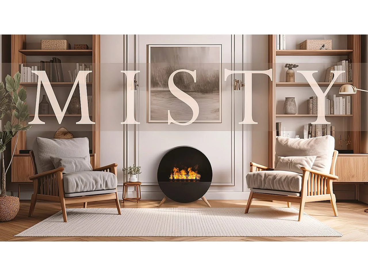 Planika - Misty Water Steam Fireplace met realistisch vlameffect en Optimyst-technologie, afstandsbediening, modern design