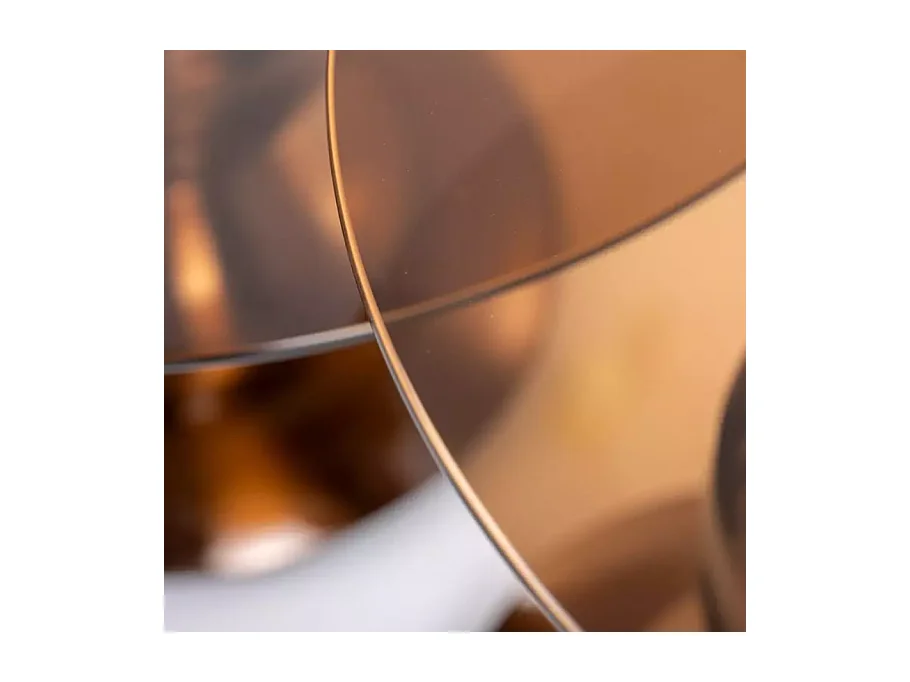 Tables d’appoint originales LAVILE en marron et en cuivre brillant