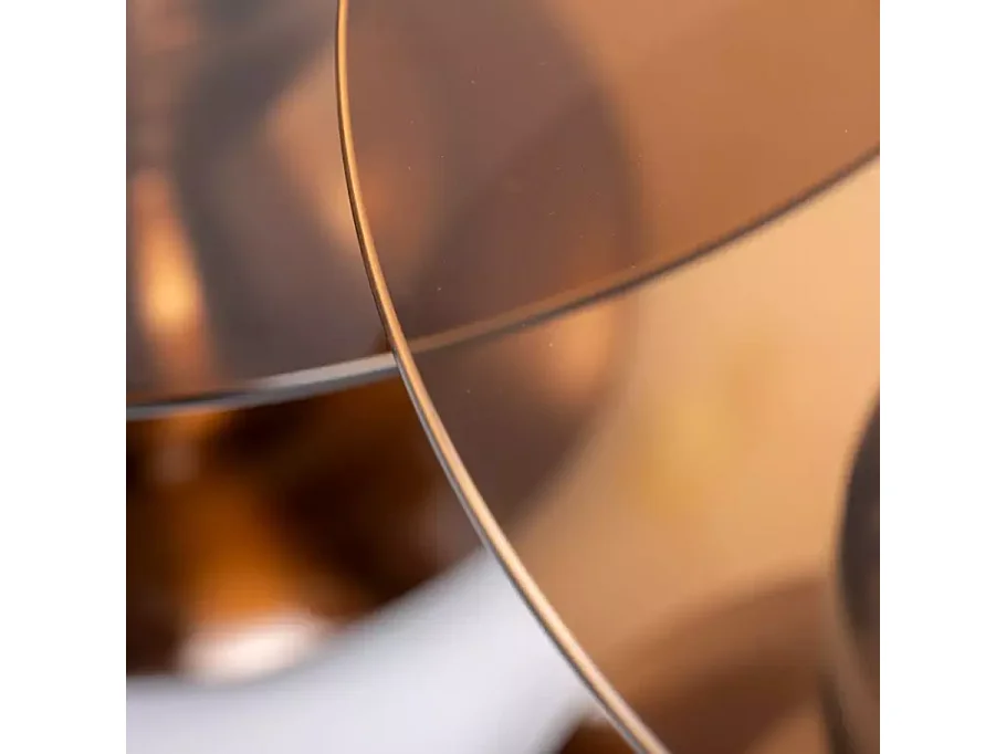 Tables d’appoint originales LAVILE en marron et en cuivre brillant